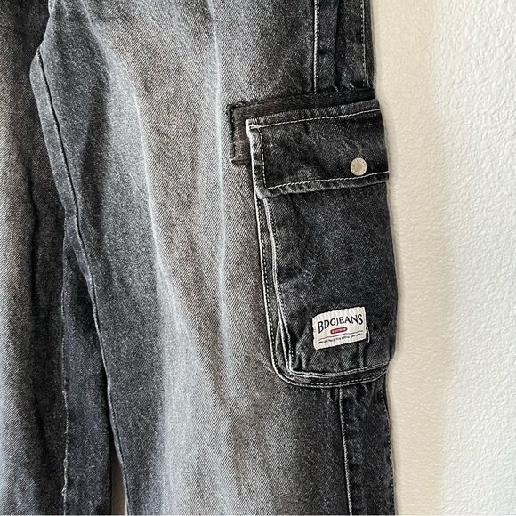 NWT BDG Urban Outfitters Y2K Low Rise Womens Cargo Jeans Washed Black XS - Picture 9 of 12